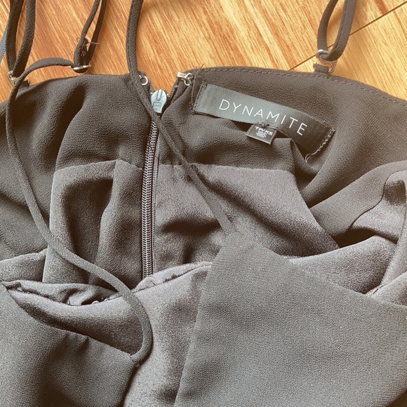 Dynamite Adjustable Strap Black Chiffon Romper XS - Picture 4 of 4